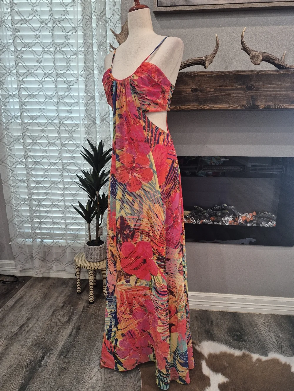 Marciano Tropical Maxi Dress Size Small - Picture 4 of 6